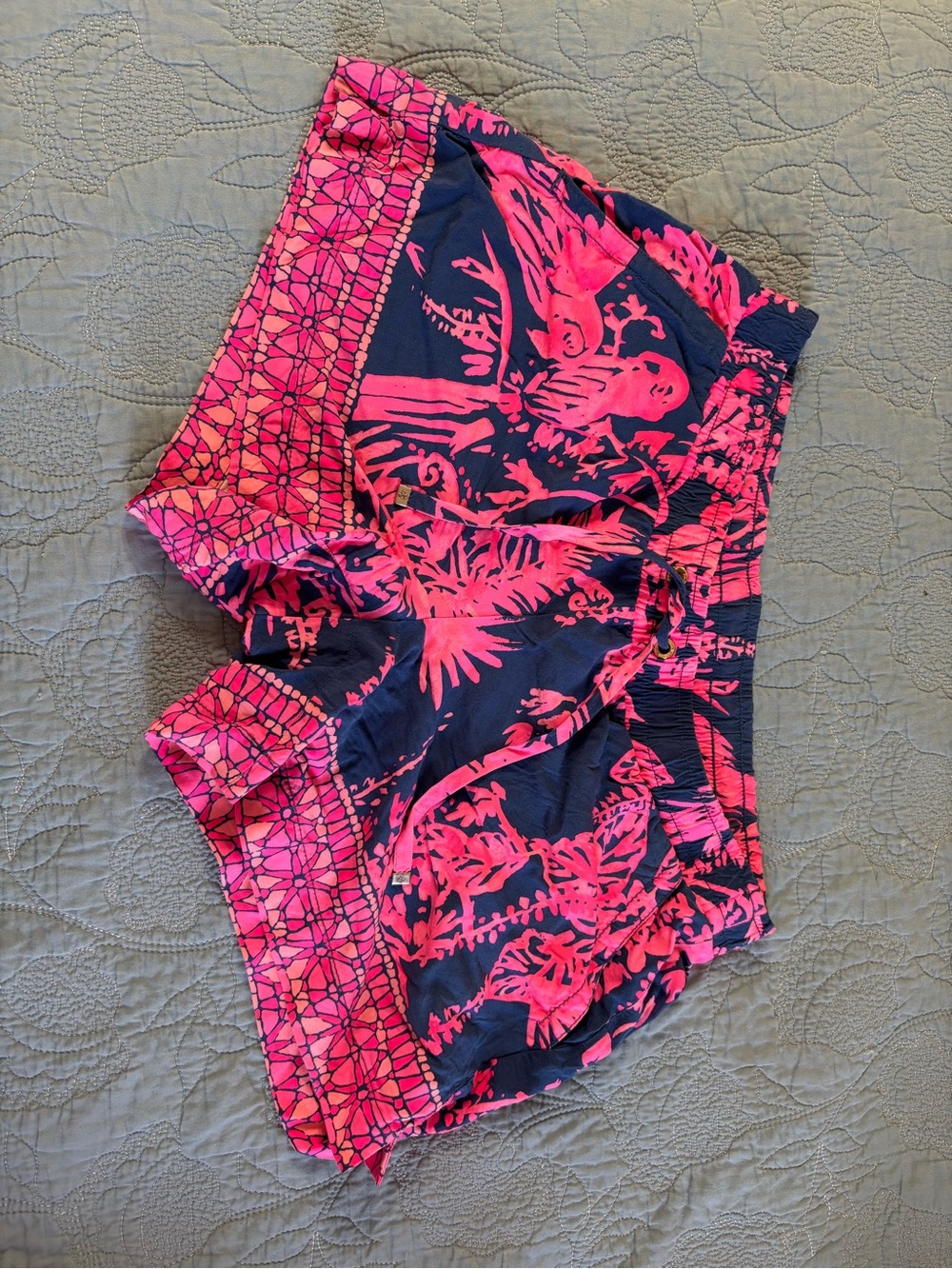 Lilly Pulitzer Navy & Hot Pink Tropical Print Women’s Shorts